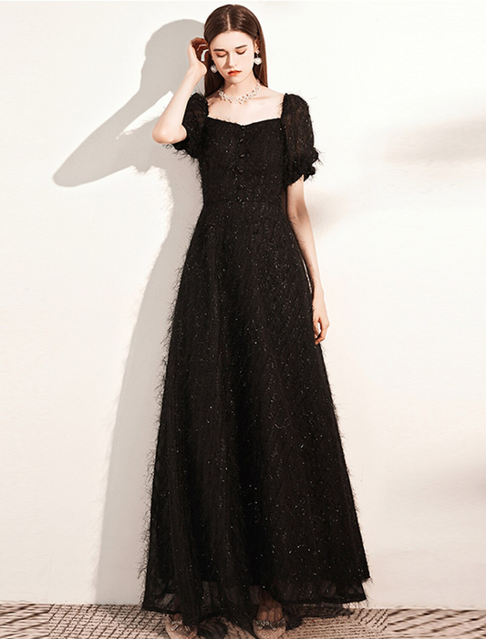 Elegant Red A-Line Classic-Neck Short-Sleeve Classic-Back Floor-Length Wedding Dress