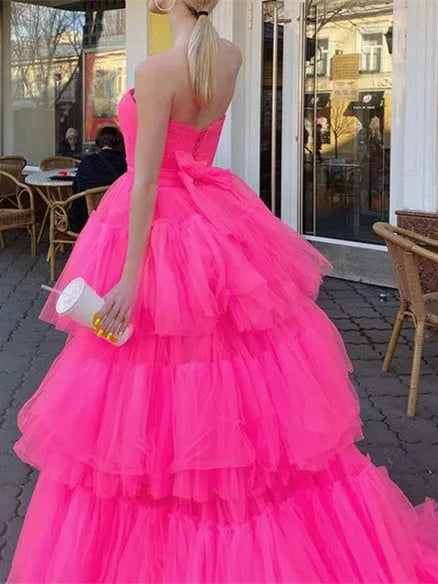 Elegant Red Pleated A-Line Sweetheart Sleeveless Classic-Back Floor-Length Prom Dress