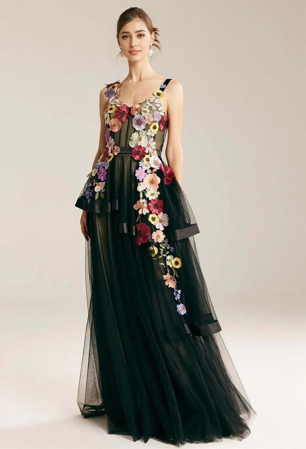 Beautiful Timeless Special Occasion Elegant Red Tulle A-Line V-Neck Sleeveless Prom Dress