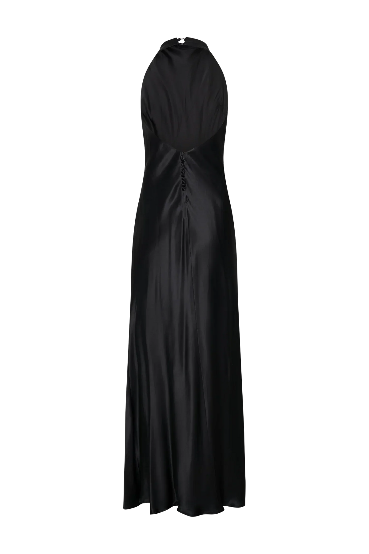 Stylish Refined Beautiful Timeless Chic Elegant Black Satin Sleeveless Long Prom Dress