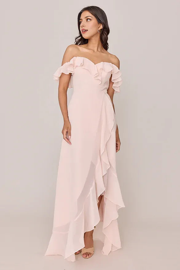 Timeless Special Occasion Elegant Blush Pink Chiffon A-Line Sweetheart Sleeveless Bridesmaid Dress