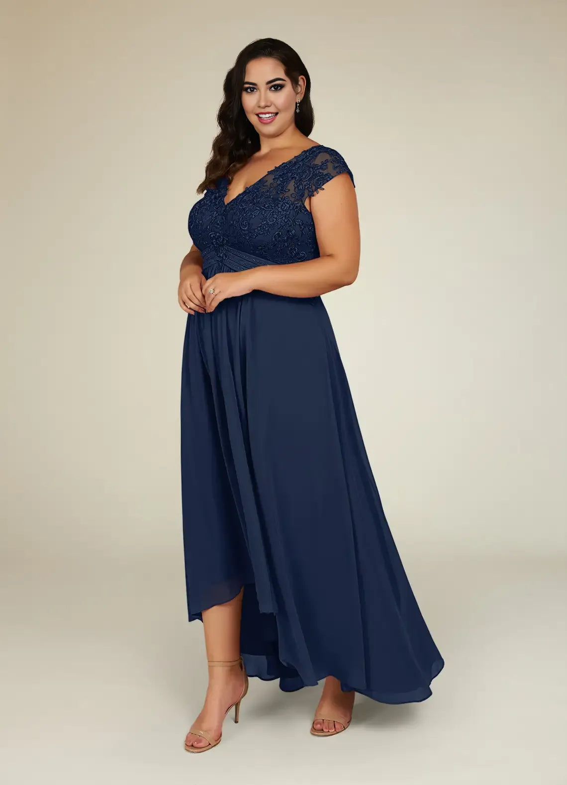 Special Occasion Sophisticated Graceful Elegant Chiffon A-Line Illusion Mother of the Bride Dress