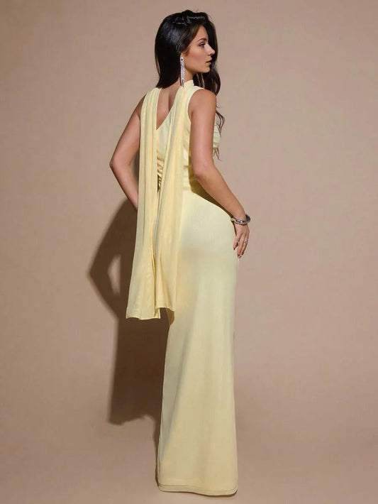 Chic Red Sheath One-Shoulder Sleeveless Classic-Back Floor-Length Prom Dress