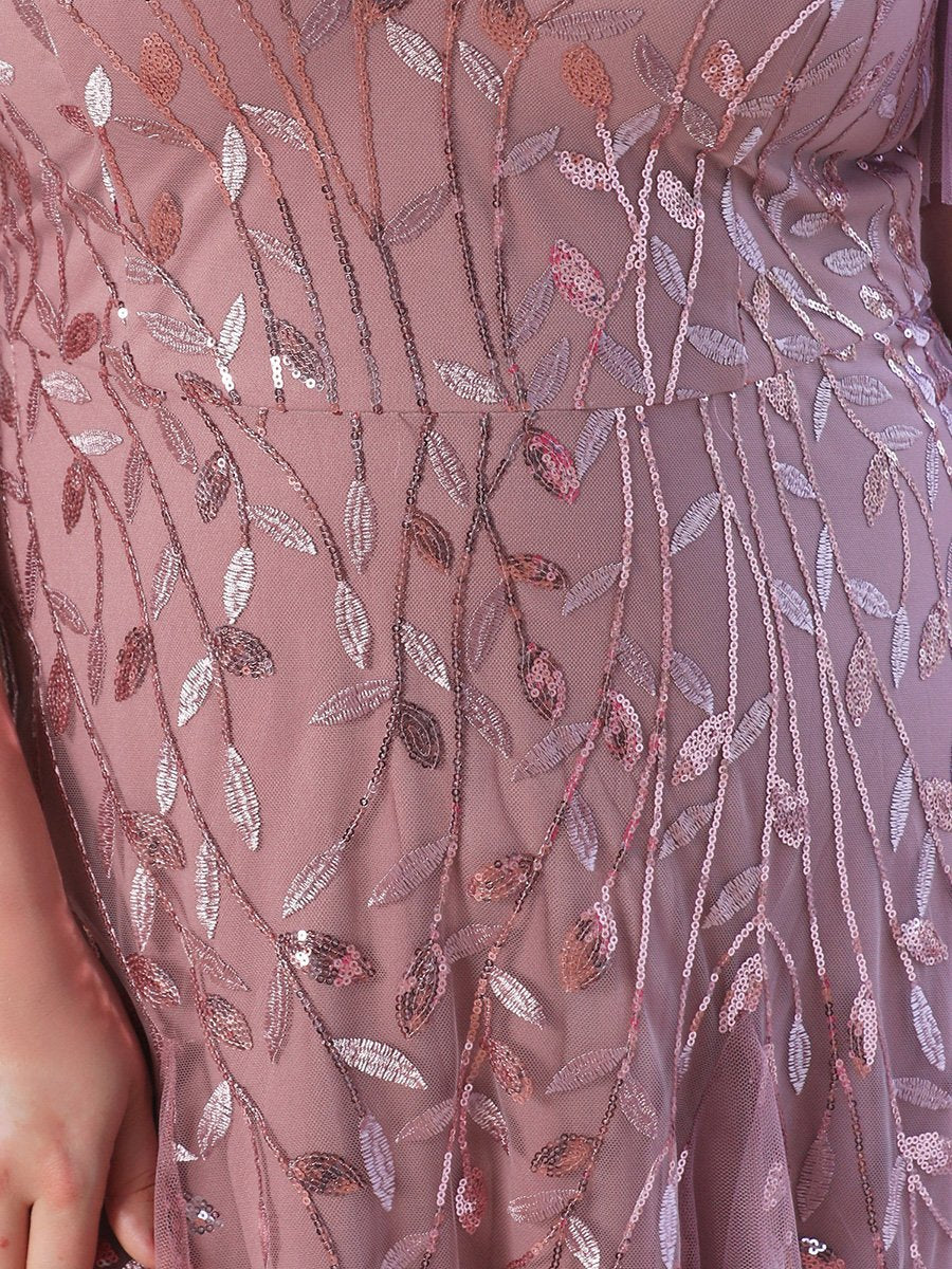 Special Occasion Sophisticated Graceful Elegant Dusty Rose Tulle A-Line Floor-Length Prom Dress
