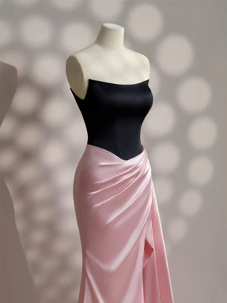 Stylish Refined Beautiful Timeless Elegant Lace Mermaid Strapless Sleeveless Floor-Length Prom Dress