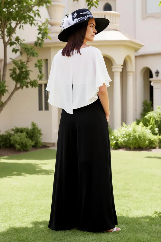 Refined Elegant Black Sheath Square Neck Floor-Length Mother of the Bride Dress