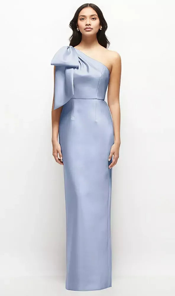 Special Occasion Sophisticated Graceful Elegant One-Shoulder Sleeveless Floor-Length Mother of the Bride Dress