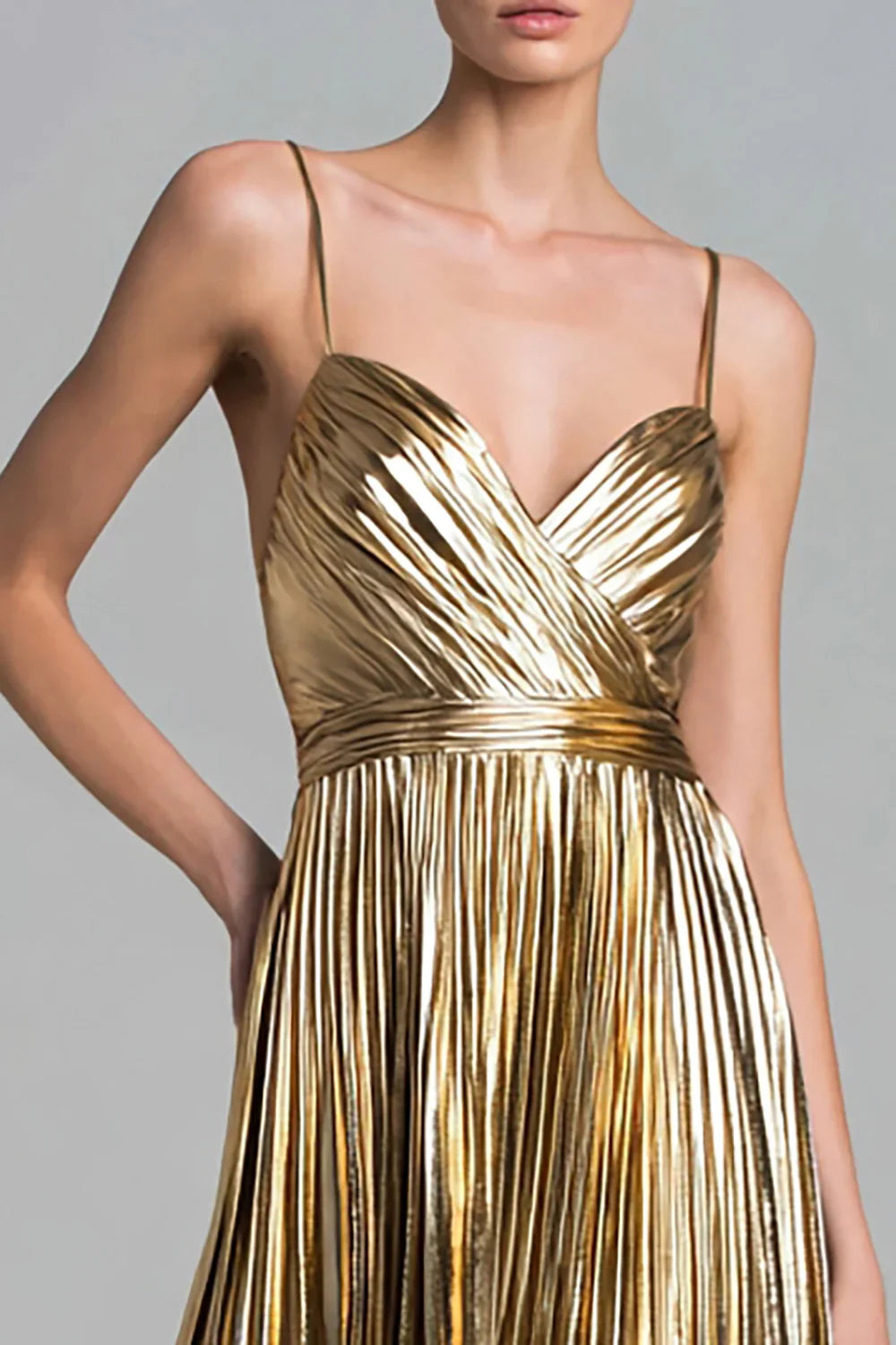 Special Occasion Sophisticated Graceful Stylish Elegant Gold A-Line Sweetheart Sleeveless Prom Dress