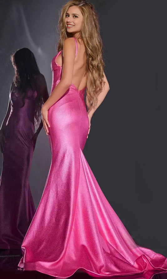 Glamorous Pink Mermaid Sweetheart Sleeveless Classic-Back Floor-Length Prom Dress
