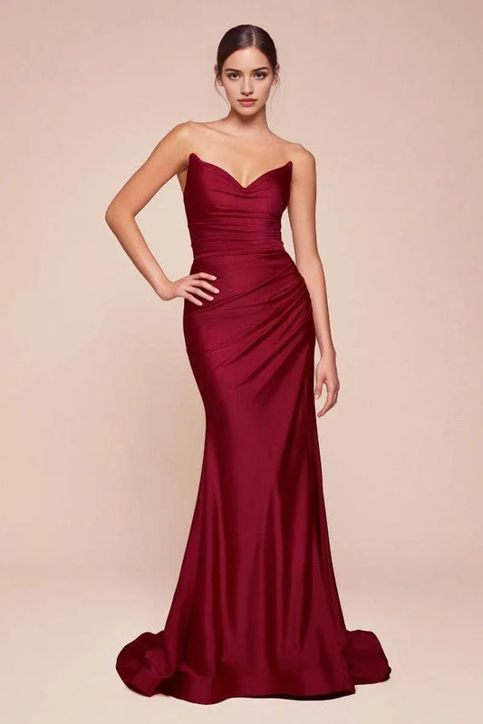 Luxurious Pink Slit Mermaid Sweetheart Classic-Sleeve Classic-Back Floor-Length Prom Dress