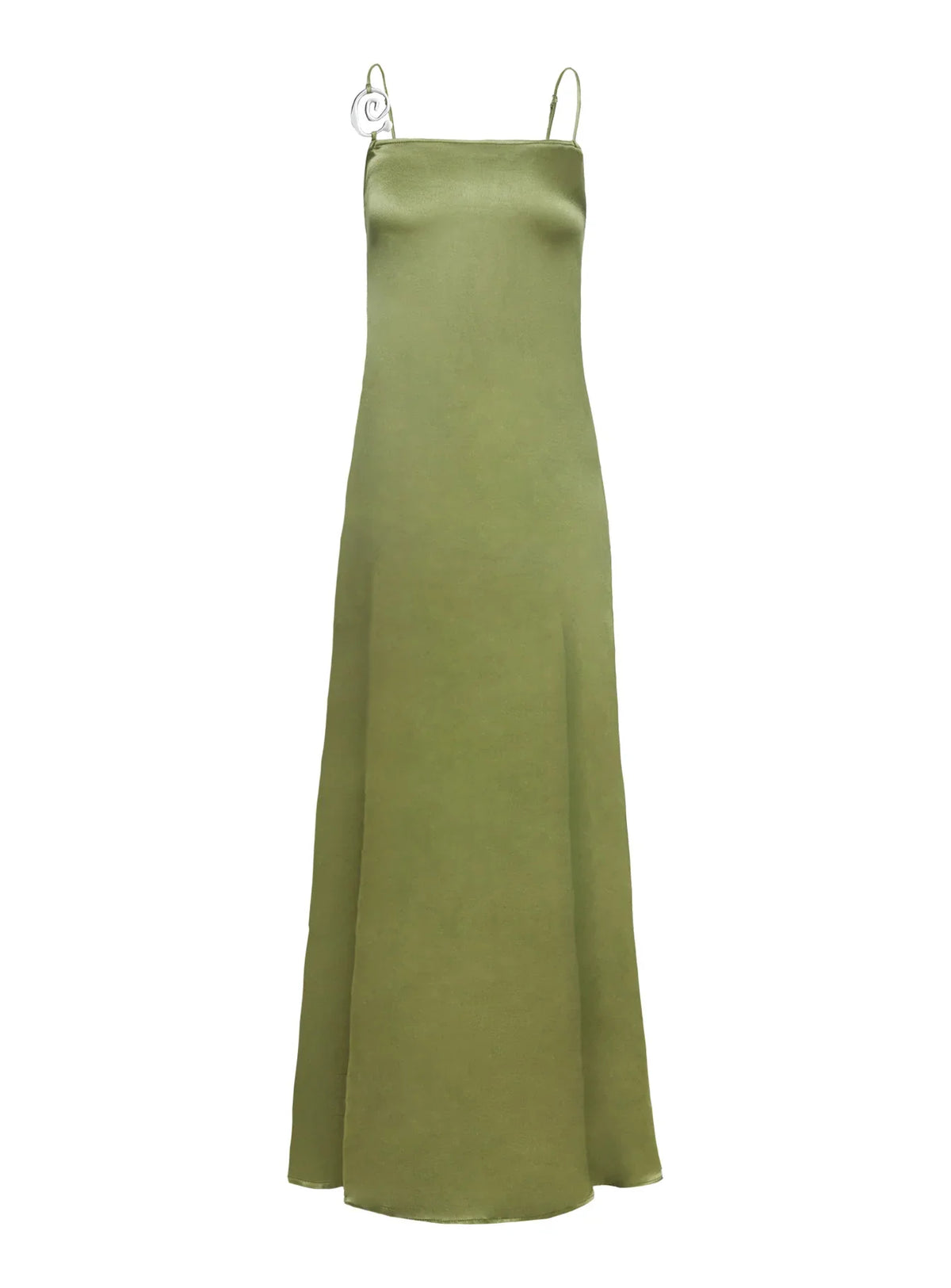 Special Occasion Sophisticated Graceful Elegant Olive Green Satin Strapless Spaghetti Strap Prom Dress