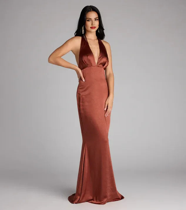 Graceful Stylish Refined Beautiful Timeless Elegant Lace Halter Sleeveless Floor-Length Prom Dress