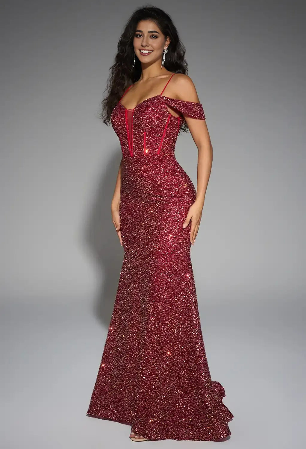 Beautiful Timeless Special Occasion Sophisticated Elegant Sequin Mermaid Sweetheart Sleeveless Prom Dress