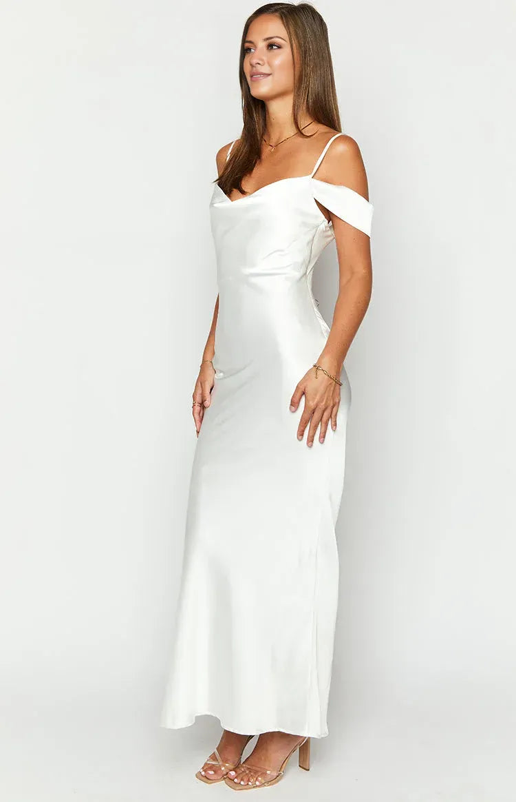 Graceful Stylish Refined Beautiful Timeless Elegant Satin Mermaid Sleeveless Long Prom Dress