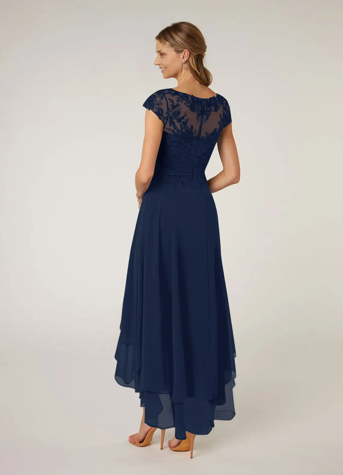 Sophisticated Graceful Stylish Elegant Chiffon A-Line Pleated Mother of the Bride Dress
