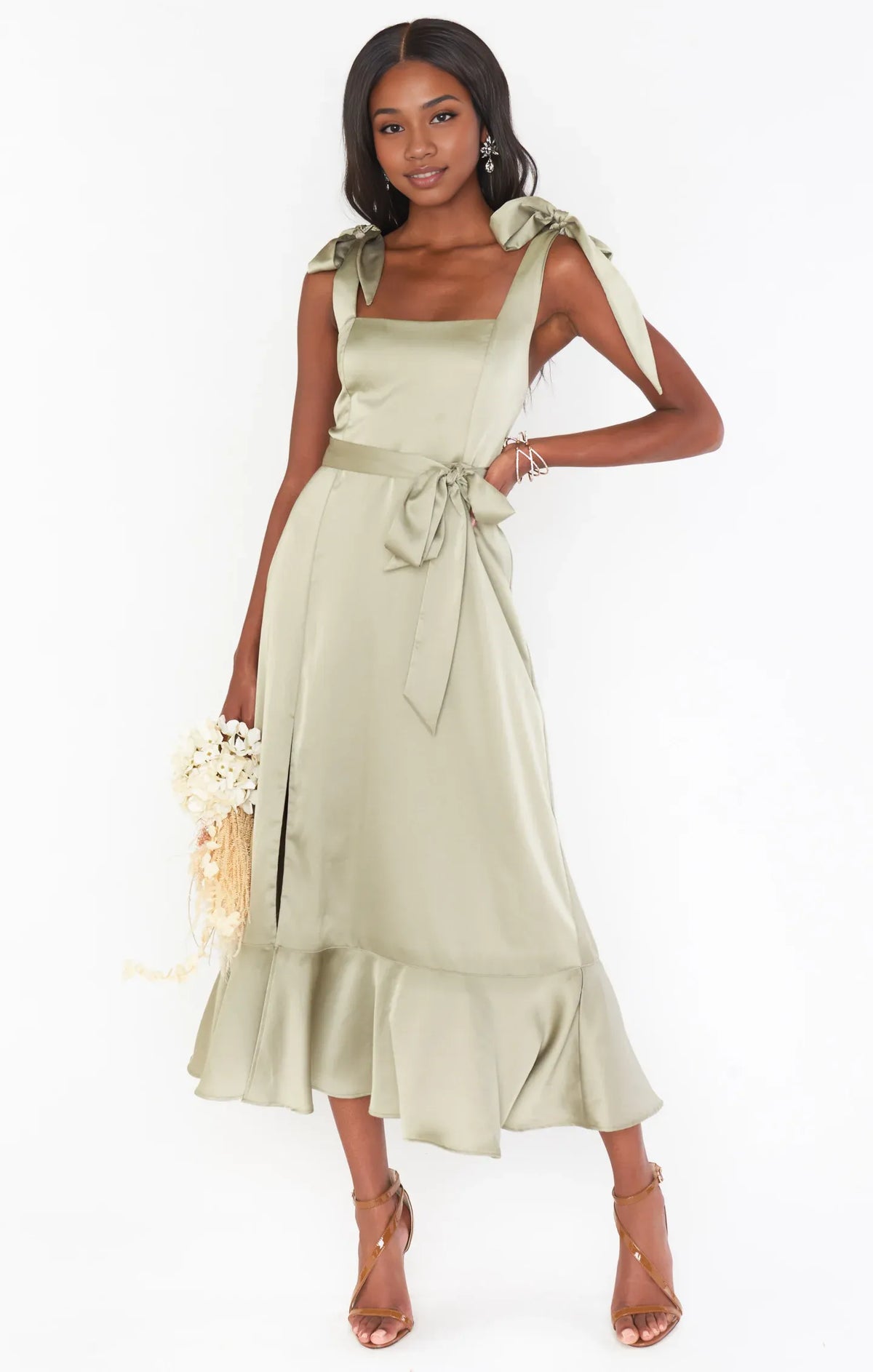 Special Occasion Sophisticated Graceful Stylish Elegant Champagne Satin Square Neck Sleeveless Prom Dress