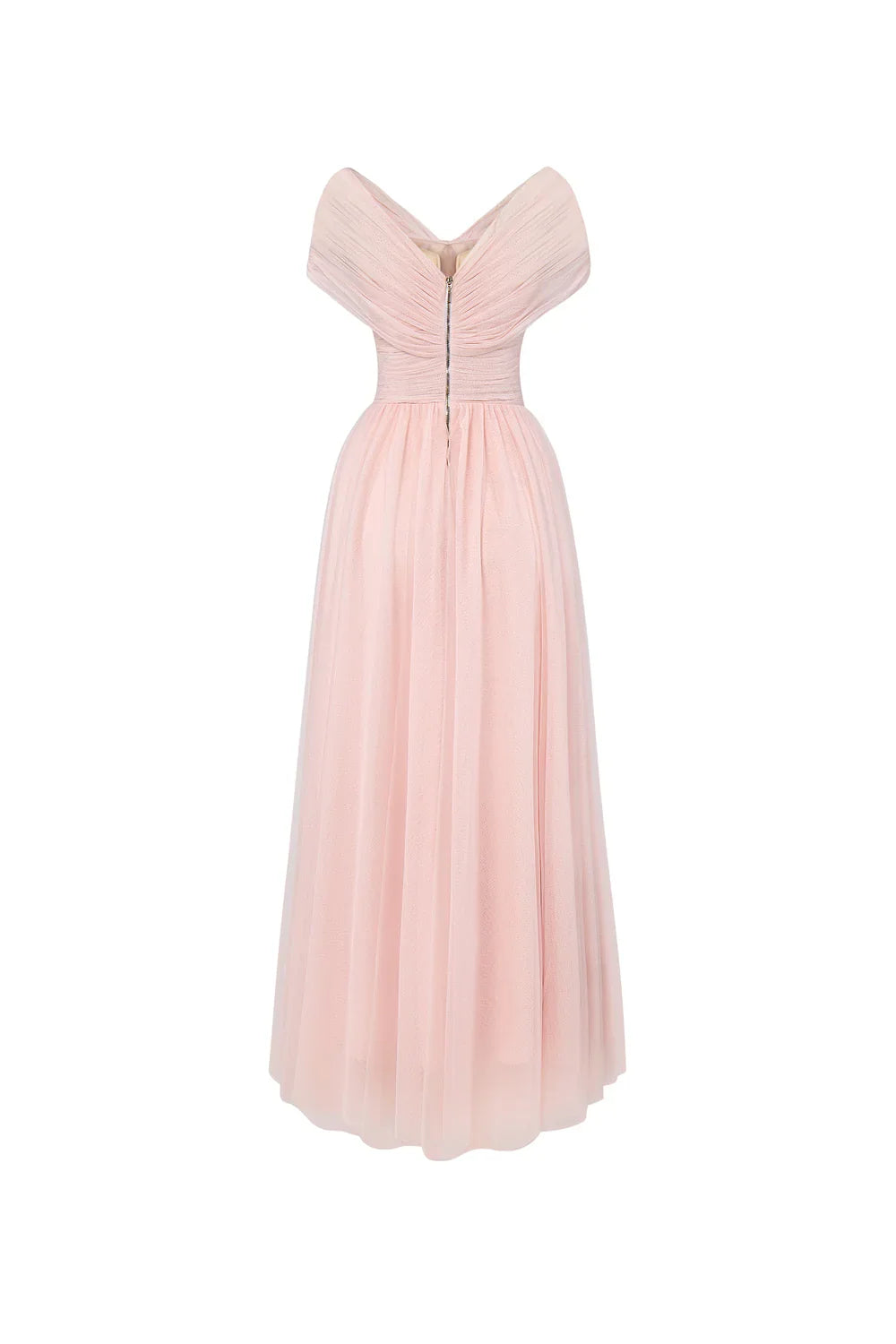 Timeless Special Occasion Elegant Red Tulle A-Line V-Neck Pleated Midi Evening Dress