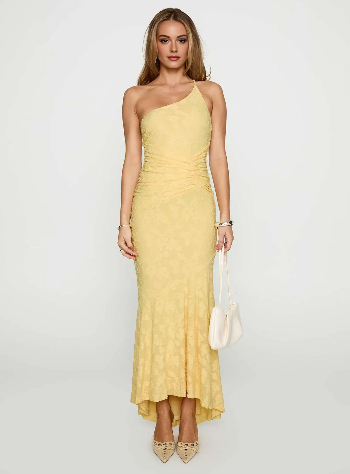Beautiful Timeless Special Occasion Sophisticated Graceful Stylish Elegant Yellow Lace Prom Dress