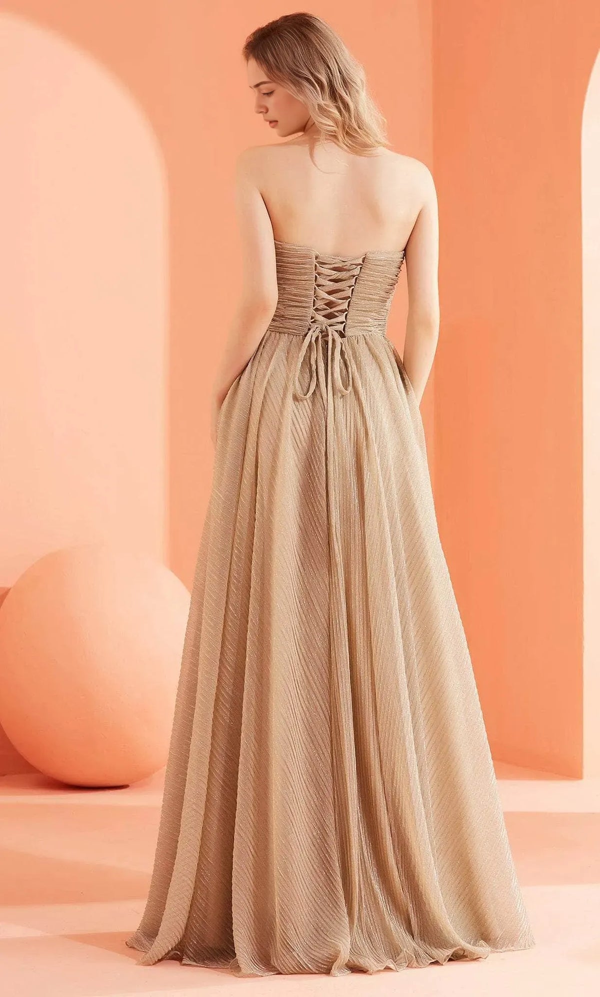 Elegant Light-Blue A-Line Strapless Classic-Sleeve Classic-Back Floor-Length Evening Dress