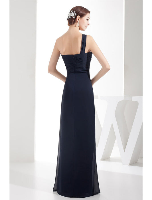Elegant Red A-Line One-Shoulder Sleeveless Classic-Back Floor-Length Wedding Dress
