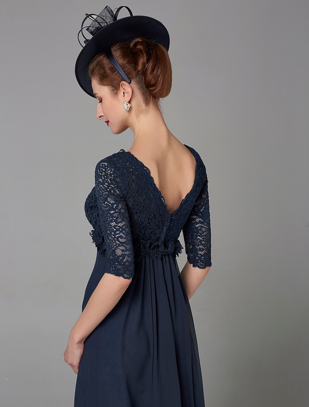 Mother of the Bride Dress Elegant Luxurious V Neck Floor Length Half Sleeve with Bow(s)