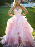 Ball Gown Sleeveless Sweetheart Floor-Length Beading Dresses