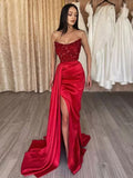Sheath/Column Elastic Woven Strapless Sleeveless Sweep/Brush Train Dresses