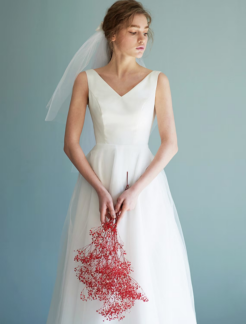 White Bridal Shower Little Dresses Wedding Dresses Length A-Line Sleeveless V Neck