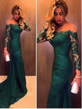 Trumpet/Mermaid Long Sleeves Off-the-Shoulder Court Train Dresses