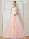 Ball Gown Prom Dresses Floral Dress Masquerade Floor Length Sleeveless Spaghetti Strap Crisscross Back with Embroidery