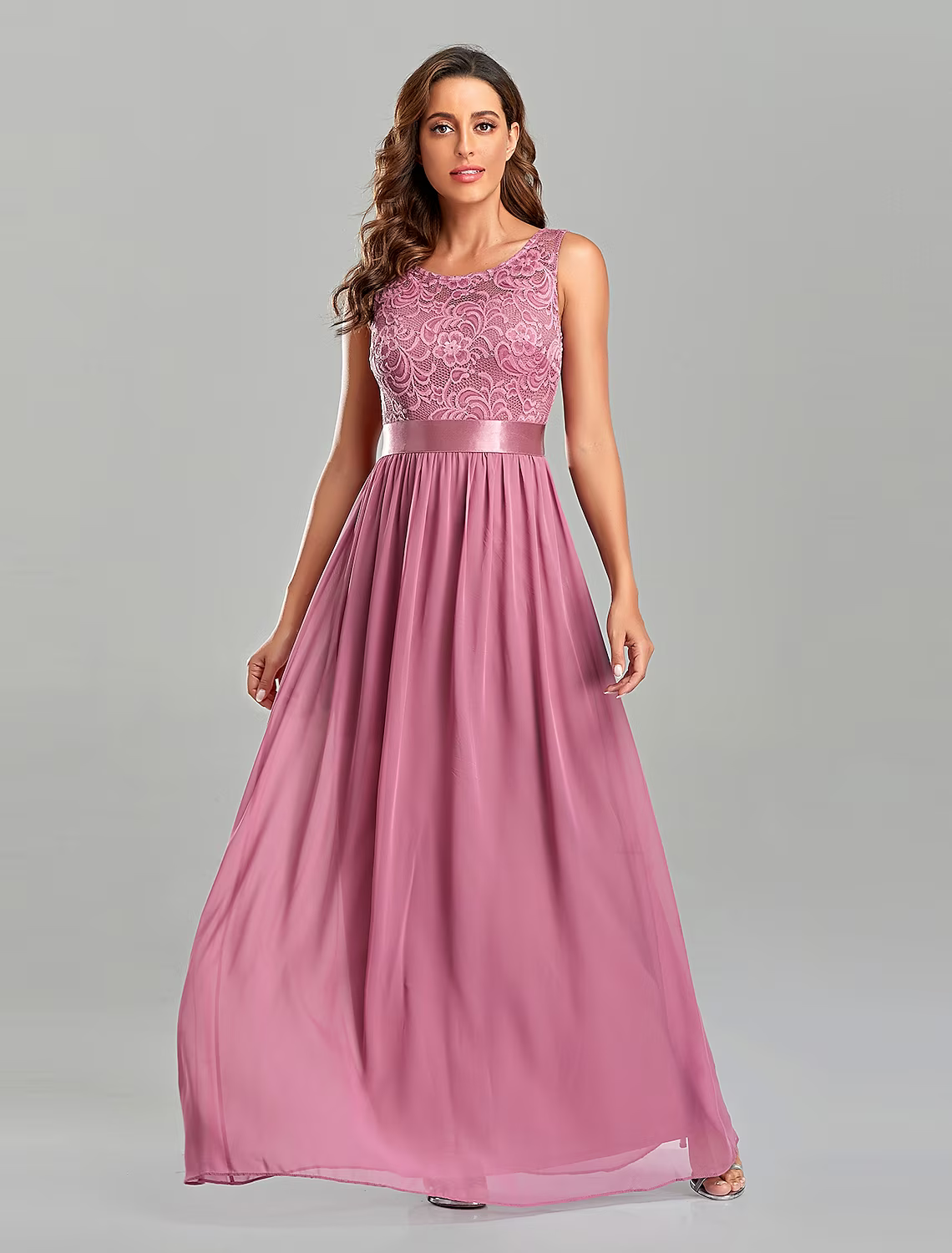 Evening Gown Dress Party Wear Floor Length Short Sleeve Jewel Neck with Embroidery