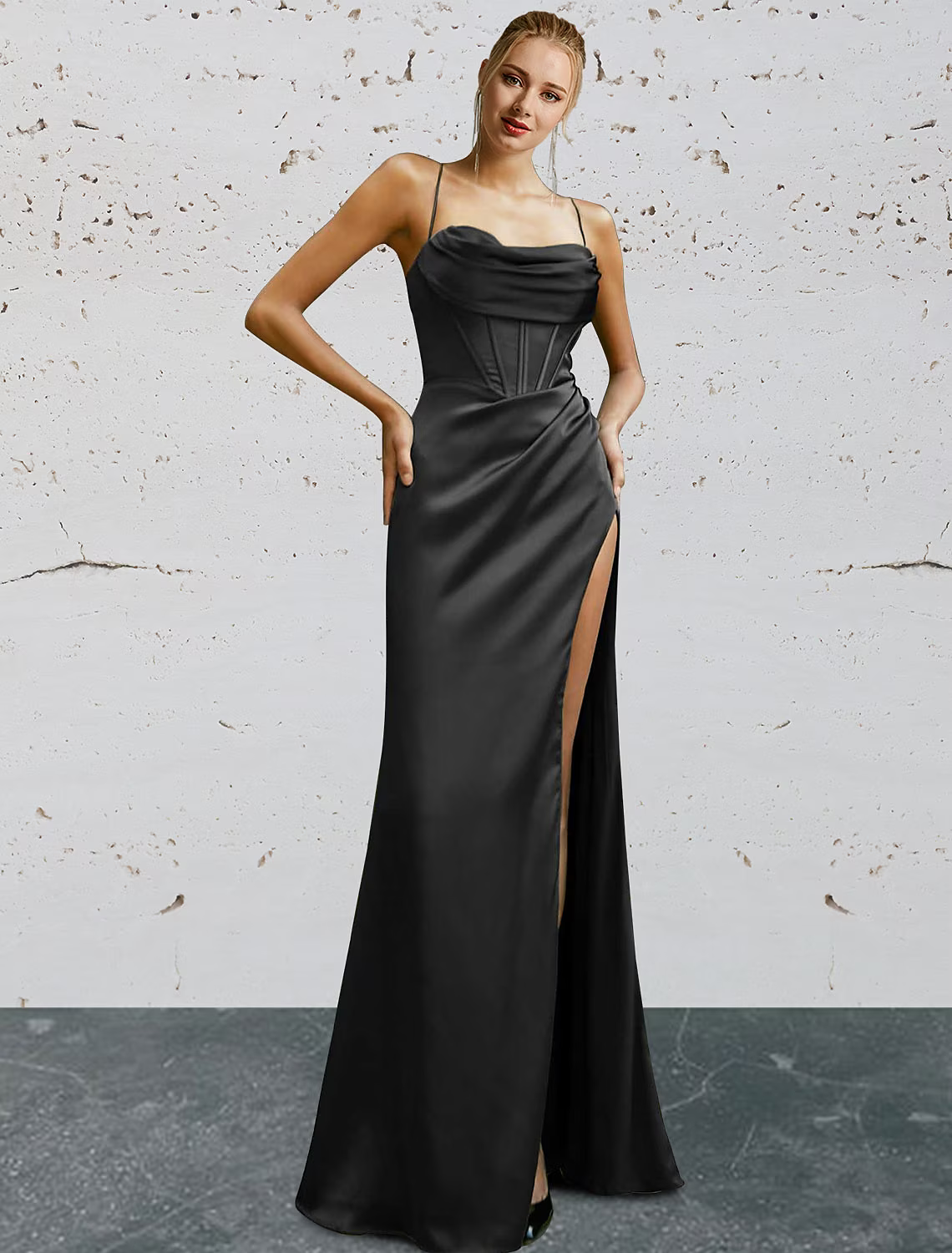 Vintage Dress Prom Floor Length Sleeveless Sweetheart Charmeuse Backless with Slit