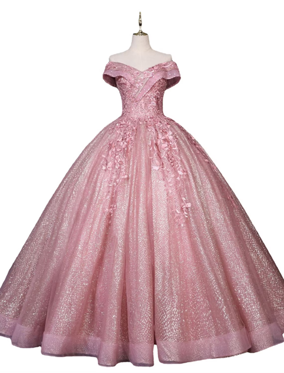 Ball Gown Quinceanera Dresses Princess Dress Performance Floor Length Sleeveless Off Shoulder with Appliques