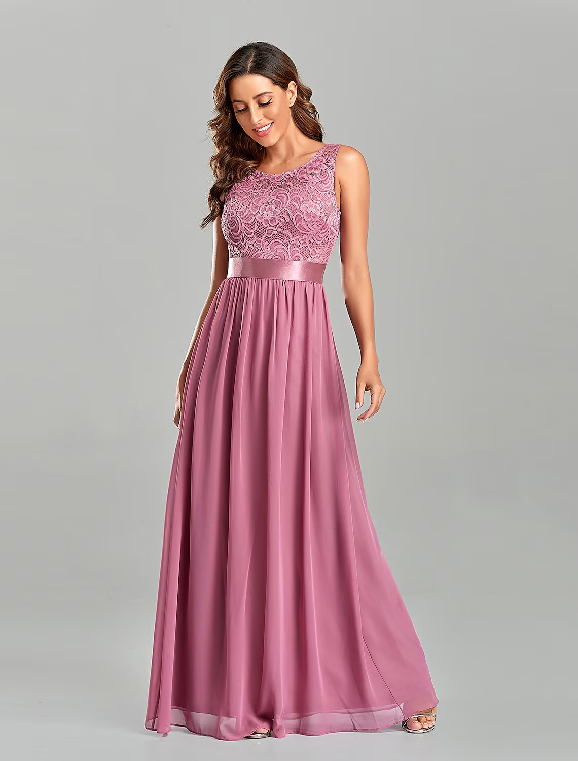 Evening Gown Dress Party Wear Floor Length Short Sleeve Jewel Neck with Embroidery