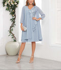 Mother of the Bride or Groom Dresses Two Pieces Knee Length Formal Dress Wedding Guests Dresses