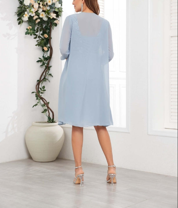 Mother of the Bride or Groom Dresses Two Pieces Knee Length Formal Dress Wedding Guests Dresses