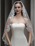 Ding Ji One-tier Comtemporary Stylish Wedding Veil Cathedral Veils Embroidery Sweet Hot Sale Veil
