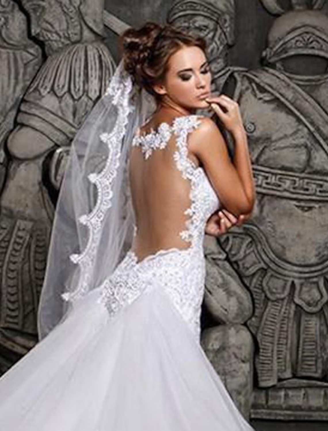 Engagement Open Back Formal Wedding Dresses Court Train Strap Strapless