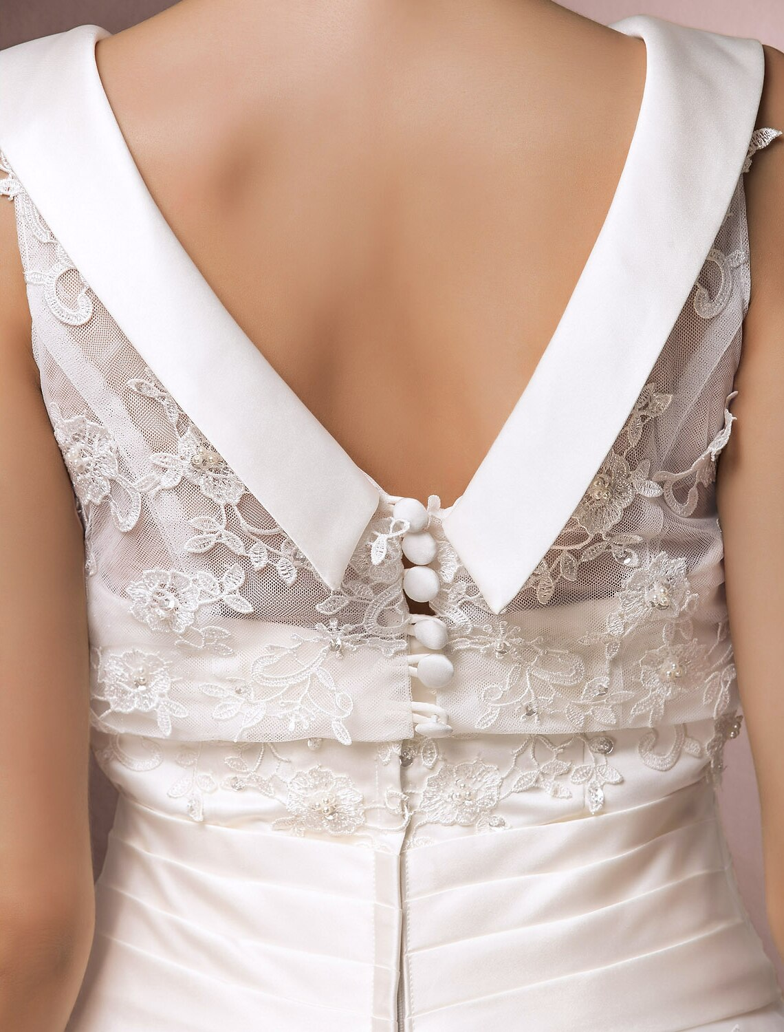 Hall Wedding Dresses Tea Length A-Line Regular Straps Bateau Neck With Pearl Beading