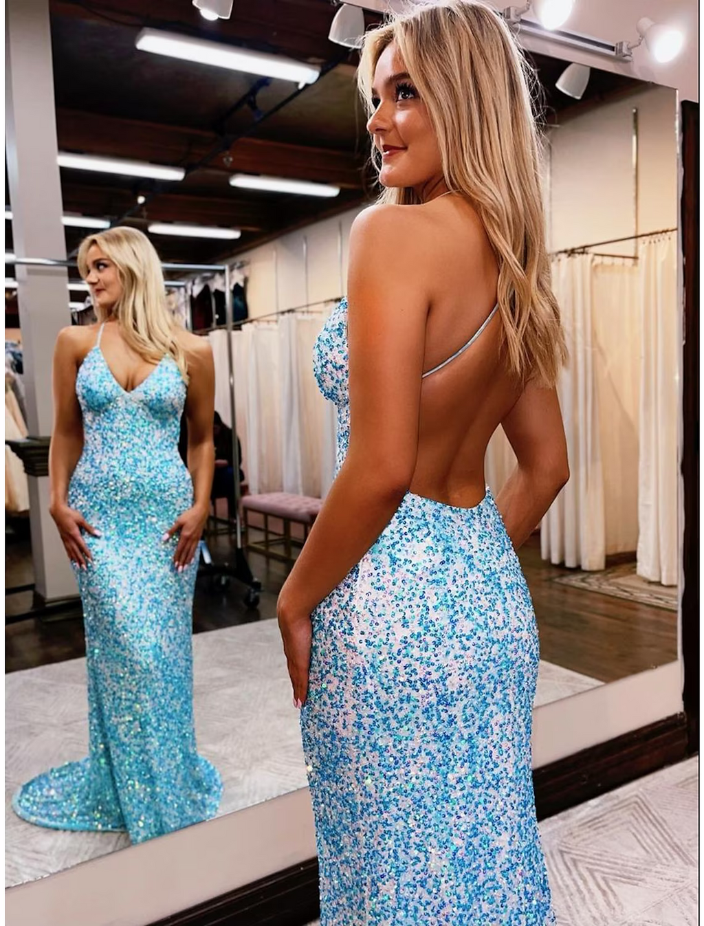 Sexy Dress Formal Court Train Sleeveless V Neck Backless