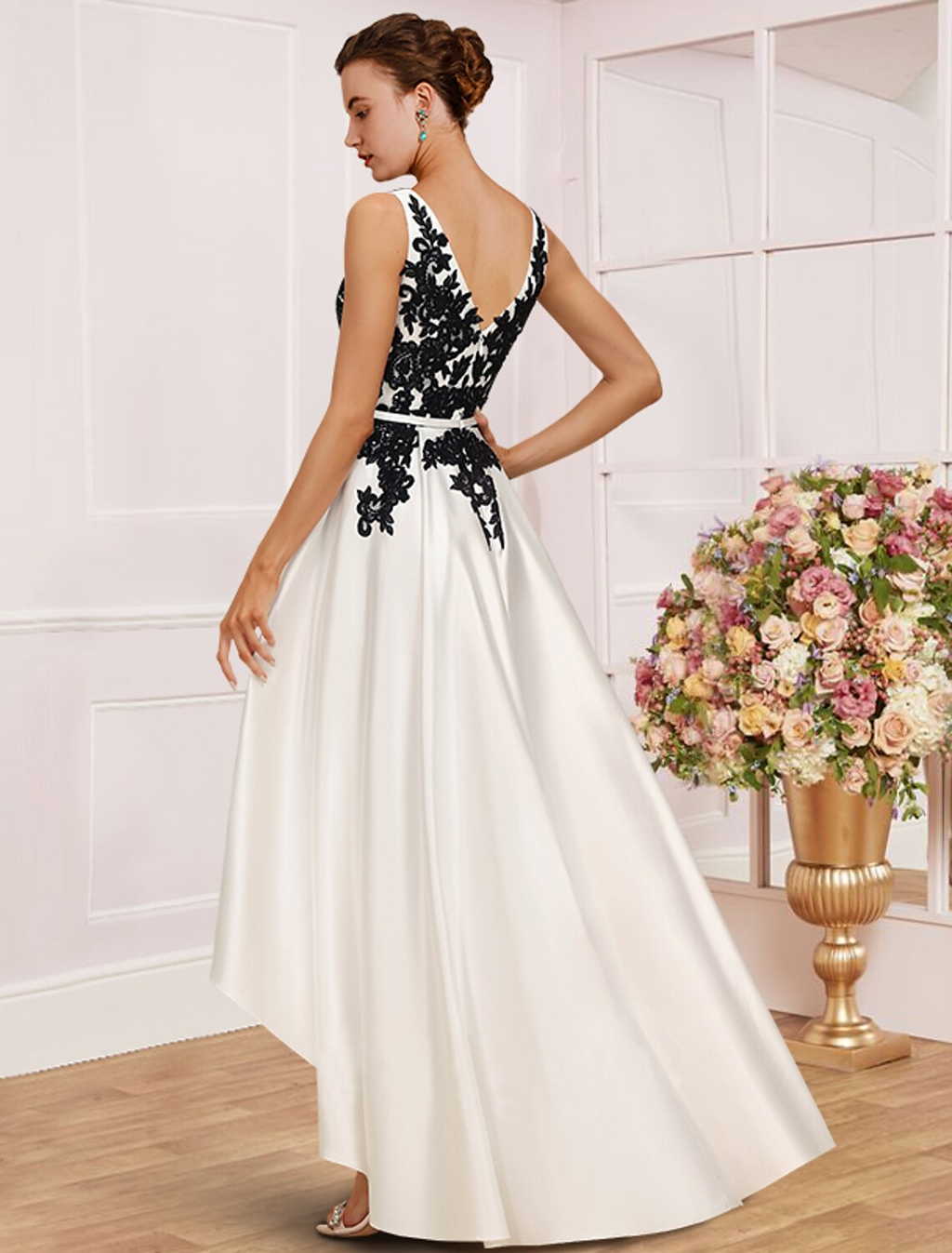 Mother of the Bride Dress Wedding Guest Party Elegant V Neck Asymmetrical Sleeveless with Pleats
