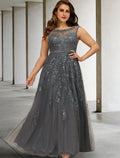 Mother of the Bride Dresses Plus Size Hide Belly Curve Elegant Dress Formal Floor Length Sleeveless Jewel Neck with Beading Appliques
