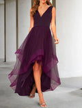 Cocktail Dresses Elegant Dress Kentucky Derby Semi Formal Tea Length Sleeveless V Neck Fall Wedding Guest with Ruched