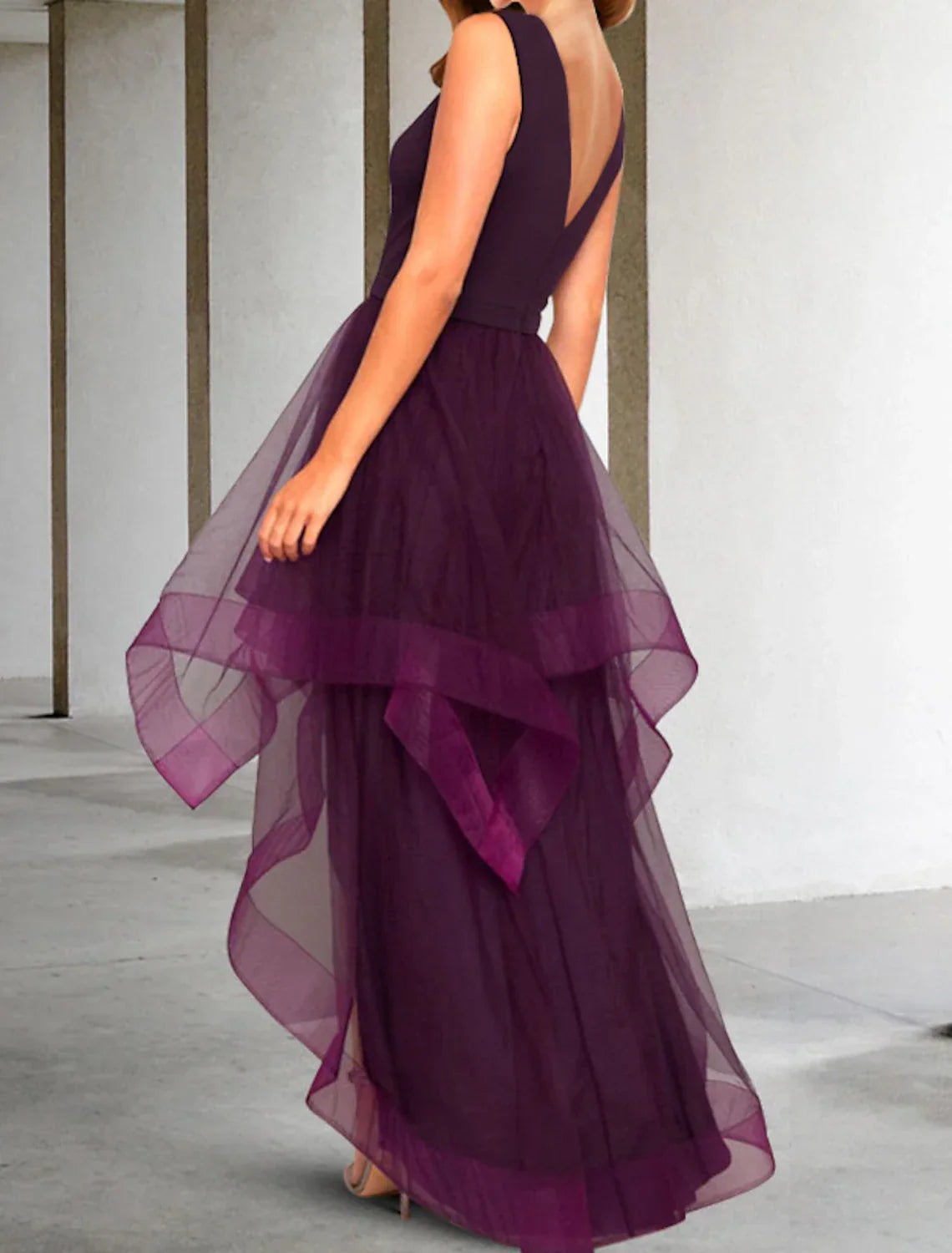 Cocktail Dresses Elegant Dress Kentucky Derby Semi Formal Tea Length Sleeveless V Neck Fall Wedding Guest with Ruched