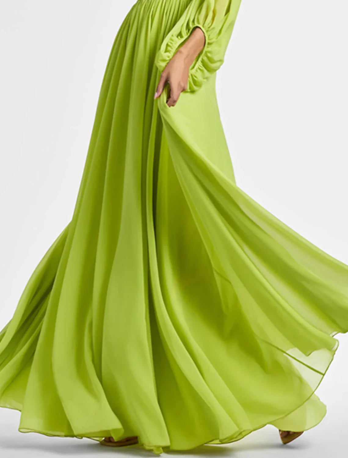Evening Gown Elegant Dress Formal Wedding Party Floor Length Long Sleeve One Shoulder Fall Wedding Guest with Ruched