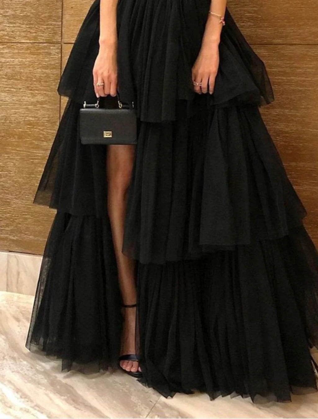 Black Evening Dress Dress Plus Size Tiered Plisse Dress Masquerade Prom Floor Length Sleeveless One Shoulder Gothic with Slit