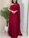 Green Evening Gown Elegant Dress Formal Sweep / Brush Train Christmas Red Dress Sleeveless Halter Neck with Pleats Ruched Shouder Flower