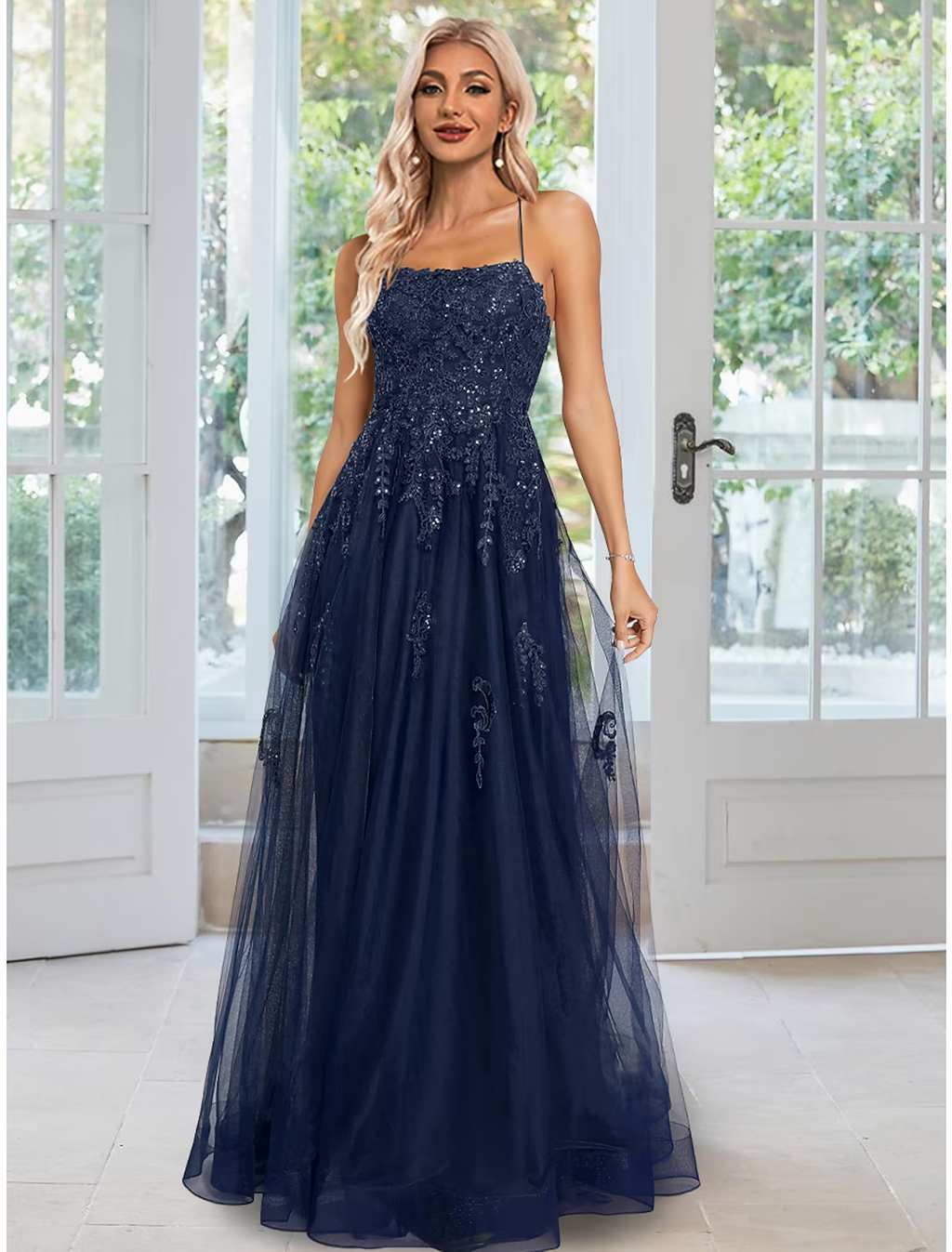 Sheath / Column Evening Gown Floral Dress Formal Floor Length Sleeveless Spaghetti Strap with Appliques