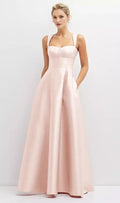 Blush Pink Sweetheart Neck Sleeveless Lace-Up Back Floor-Length Prom Dress