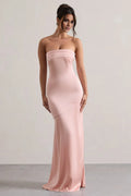 Blush-Pink-Strapless-Mermaid-Floor-Length-Evening-Dress